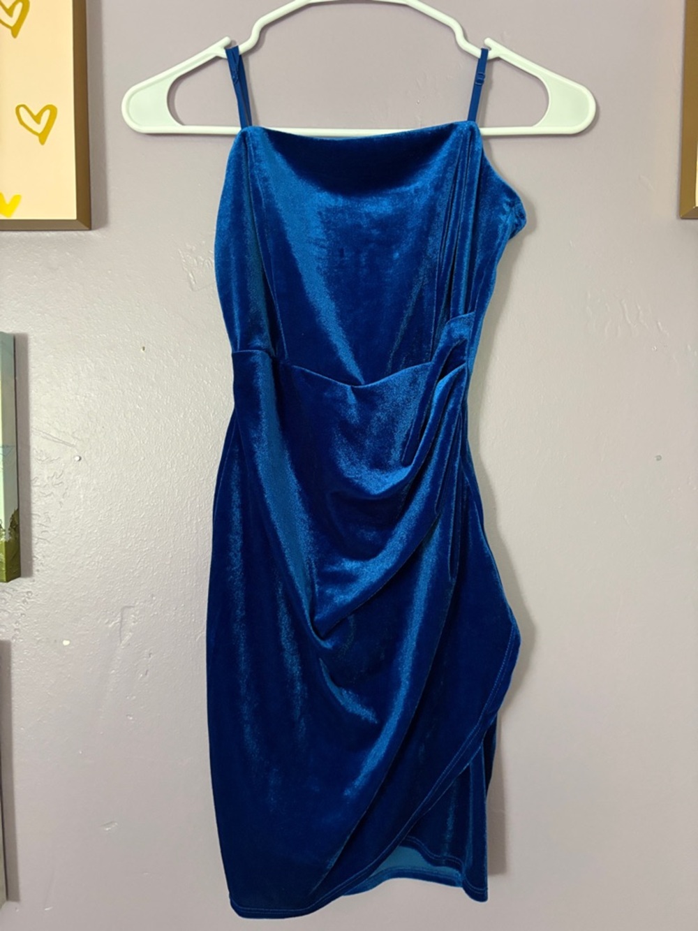 Velvet blue Dillards, junior dress worn once